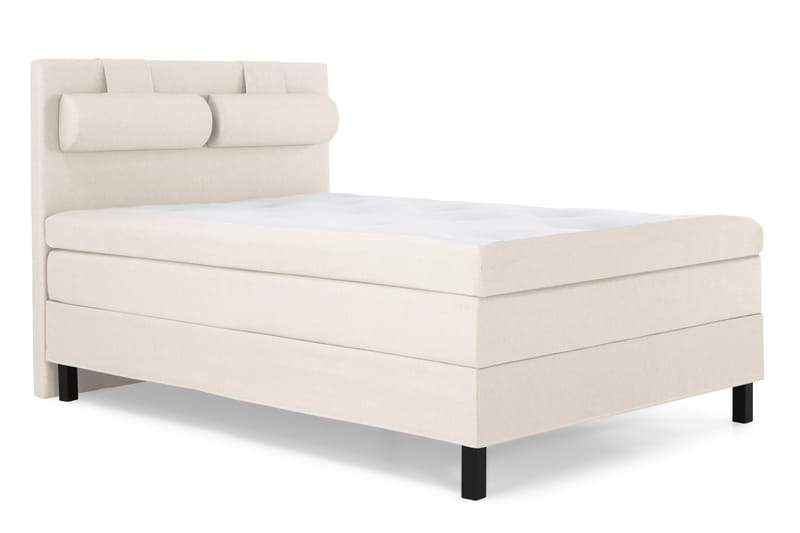 Lucky Komplett Sengepakke 140x200 Polyeter Glatt Sengegavl - Nakkepute Stor Beige - Møbler - Senger - Kontinentalsenger
