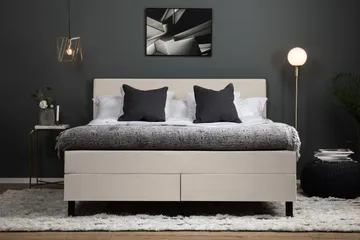 Lucky Komplett Sengepakke 160x200 Lateks Glatt Sengegavl - Beige - Møbler - Senger - Kontinentalsenger