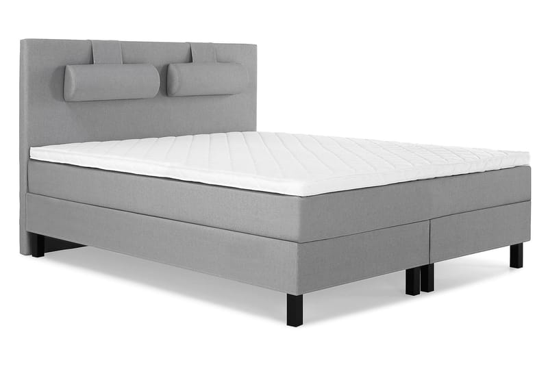 Lucky Komplett Sengepakke 160x200 Skum Glatt Sengegavl - Nakkepute Stor Mellangrå - Møbler - Senger - Kontinentalsenger