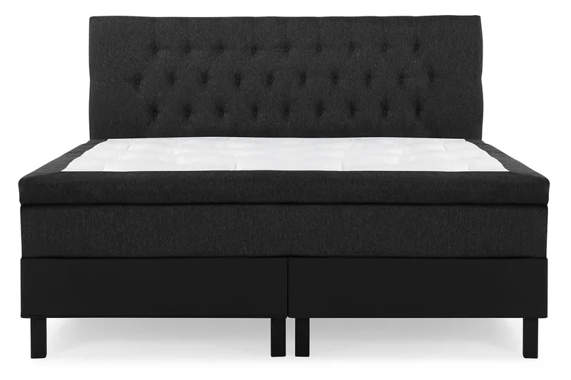 Lucky Komplett Sengepakke 180x200 Lateks Diamant Sengegavl, Svart/Grå/PU