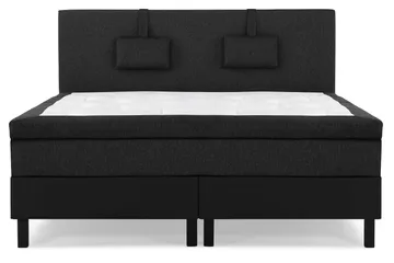 Glatt Sengegavl 180 cm - Svart/Grå/PU