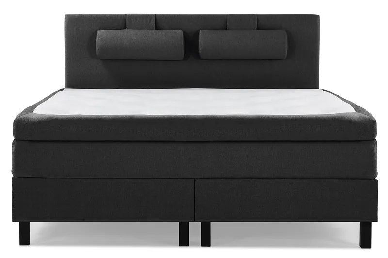 Lucky Komplett Sengepakke 180x200 Memory Glatt Sengegavl - Nakkepute Stor Svart/Grå - Møbler - Senger - Kontinentalsenger