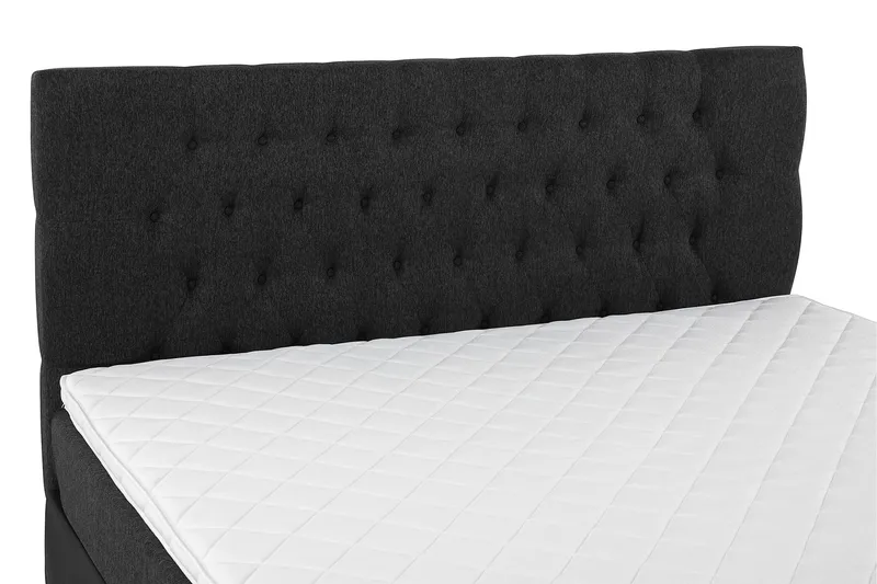 Lucky Komplett Sengepakke 180x200 Skum Diamant Sengegavl - Svart/Grå/PU - Møbler - Senger - Kontinentalsenger
