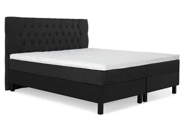 Lucky Komplett Sengepakke 180x200 Skum Diamant Sengegavl - Svart/Grå/PU - Møbler - Senger - Kontinentalsenger