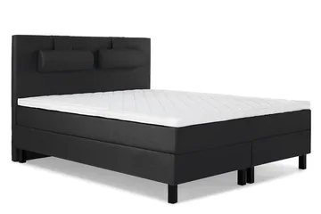 Lucky Komplett Sengepakke 180x200 Skum Glatt Sengegavl - Nakkepute Stor Svart/Grå - Møbler - Senger - Kontinentalsenger