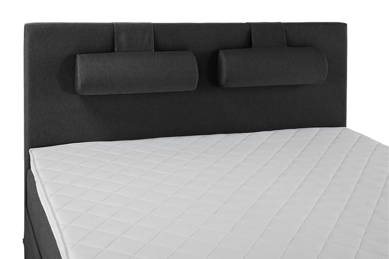 Lucky Komplett Sengepakke 180x200 Skum Glatt Sengegavl - Nakkepute Stor Svart/Grå - Møbler - Senger - Kontinentalsenger