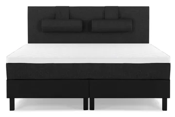 Glatt Sengegavl 180 cm - Svart/Grå/PU