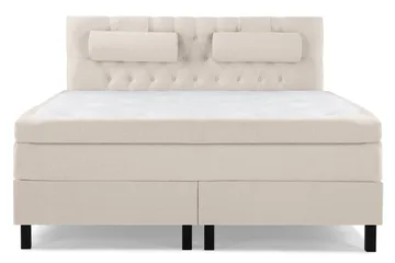 Lucky Komplett Sengepakke 180x200 Polyeter Diamant Sengegavl - Nakkepute Stor Beige - Møbler - Senger - Kontinentalsenger