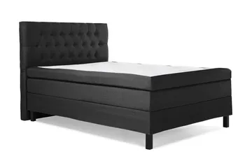 Lucky Komplett Sengpakke 140x200 cm Kontinentalseng med Sengegavl - Svart / Grå - Møbler - Senger - Kontinentalsenger