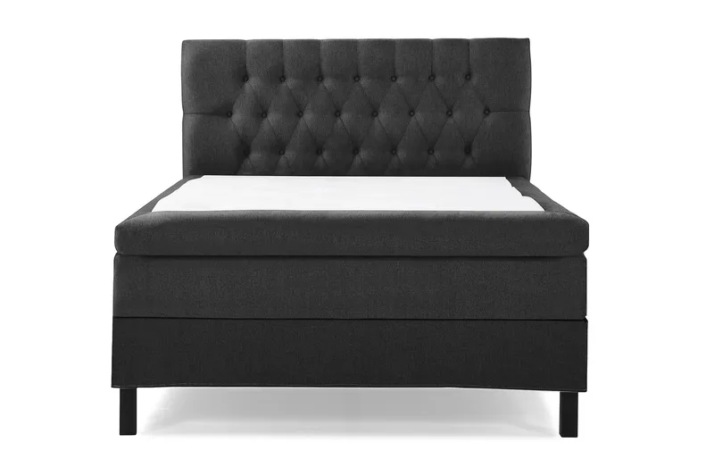 Lucky Komplett Sengpakke 140x200 cm Kontinentalseng med Sengegavl - Svart / Grå - Møbler - Senger - Kontinentalsenger