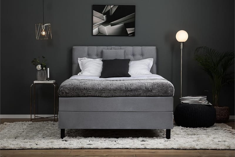 Lucky Kontinentalseng 120x200 Lateks - Mellangrå - Møbler - Senger - Enkeltsenger