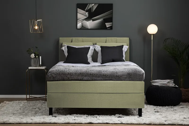 Lucky Kontinentalseng 120x200 Polyeter - Grønn - Møbler - Senger - Enkeltsenger