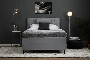 Lucky Kontinentalseng 120x200 Polyeter - Mellangrå - Møbler - Senger - Enkeltsenger