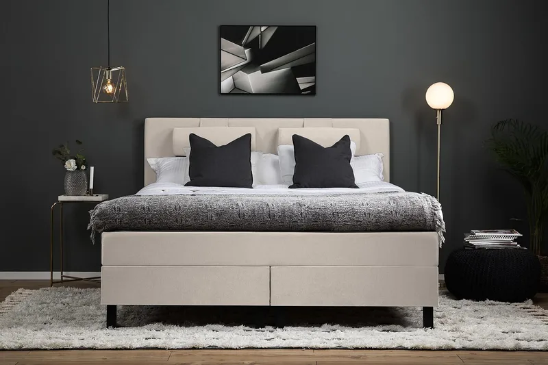 Lucky Kontinentalseng 150x200 Polyeter - Beige - Møbler - Senger - Kontinentalsenger