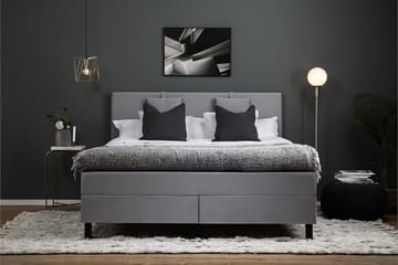 Lucky Kontinentalseng 150x200 Polyeter - Mellangrå - Møbler - Senger - Kontinentalsenger