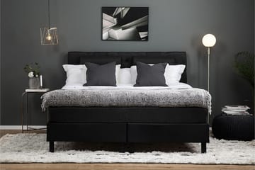 Lucky Kontinentalseng 160x200 Polyeter - Svart/Grå - Møbler - Senger - Kontinentalsenger