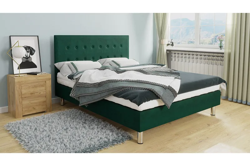 Lux Kontinentalseng 180x204 cm - Grønn - Møbler - Senger - Kontinentalsenger