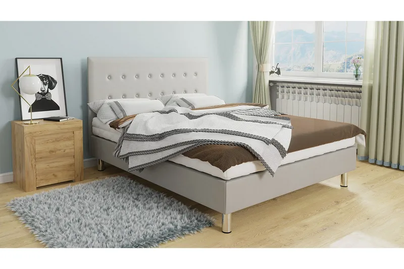 Lux Kontinentalseng 90x204 cm - Hvit - Møbler - Senger - Kontinentalsenger