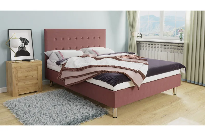 Lux Kontinentalseng 90x204 cm - Rosa - Møbler - Senger - Kontinentalsenger