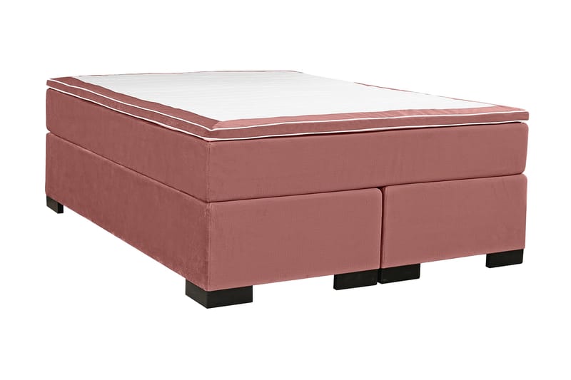 Malta kontinentalseng 160x200 cm - Rosa / Fløyel - Møbler - Senger - Kontinentalsenger