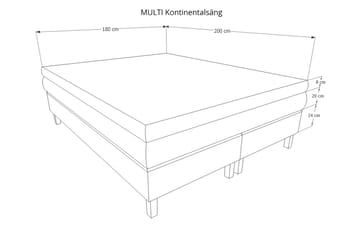 Mei Kontinentalseng 180x200 - Lysegrå - Møbler - Senger - Kontinentalsenger
