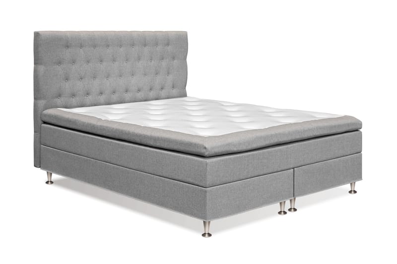 Meja Komplett Sengpakke 180x200 cm Dobbeltseng med Sengegavl - Grå - Møbler - Senger - Kontinentalsenger