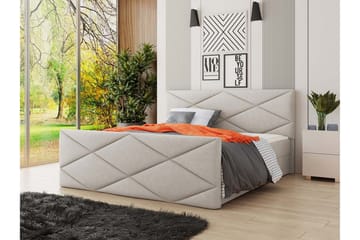 Milano Kontinentalseng 160x200 cm med Sengegavl - Beige - Møbler - Senger - Kontinentalsenger