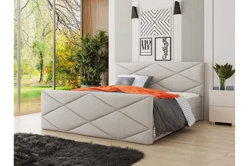 Milano Kontinentalseng 180x200 cm med Sengegavl - Beige - Møbler - Senger - Kontinentalsenger