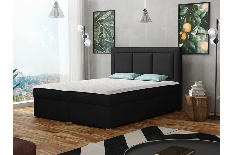 Moden Kontinentalseng 140x215 cm - Svart - Møbler - Senger - Kontinentalsenger