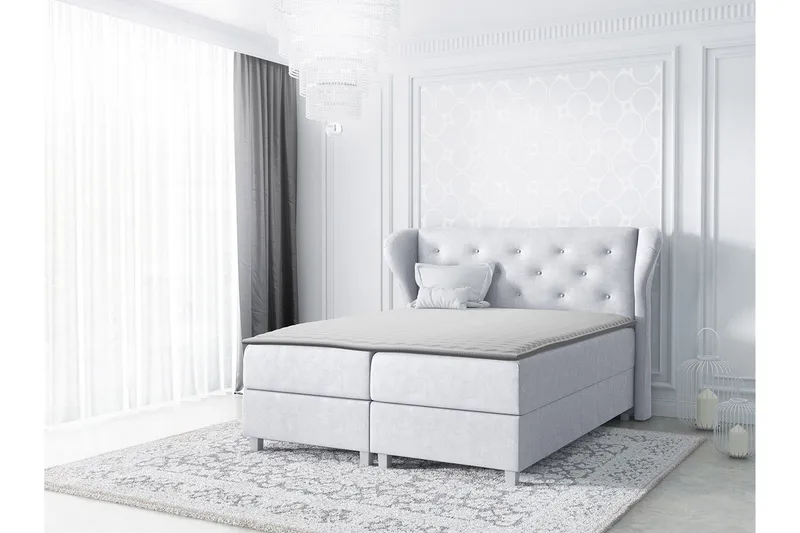 Naurstad kontinentalseng 120x200 - Lysegrå - Møbler - Senger - Kontinentalsenger