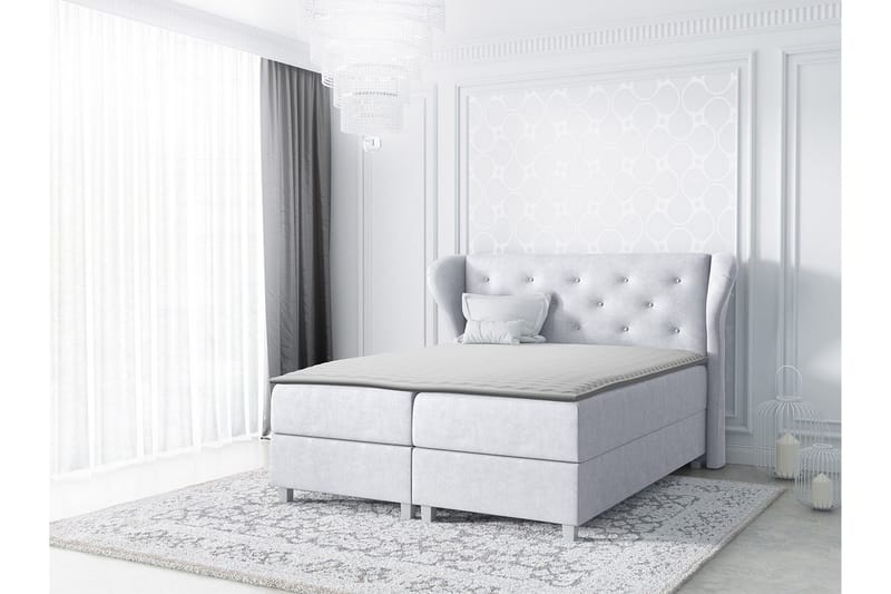Naurstad kontinentalseng 140x200 - Lysegrå - Møbler - Senger - Kontinentalsenger