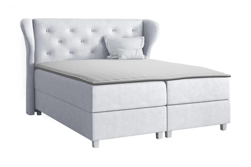 Naurstad kontinentalseng 200x200, Lysegrå