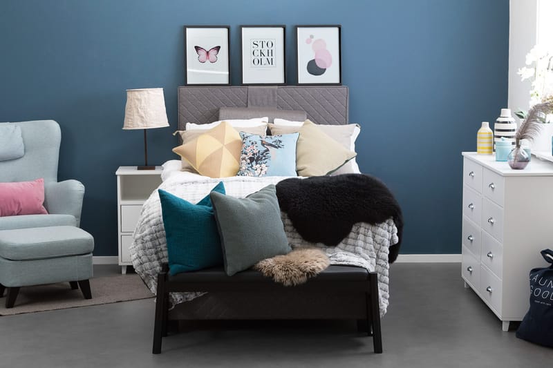 NOTTE 120 Kontinentalseng Grå - Møbler - Senger - Enkeltsenger