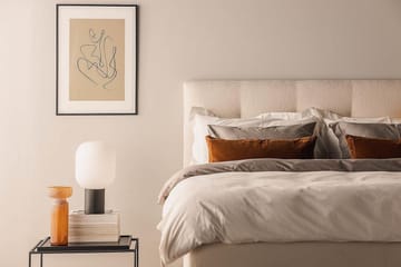 Oslo Luksus Komplett Seng Pakke Kontinentalseng 180x200 cm med Knapper trukket sengegavl - Beige - Møbler - Senger - Kontinentalsenger