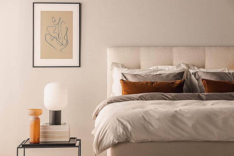 Oslo Luksus Komplett Seng Pakke Kontinentalseng 180x200 cm med sengegavl - Beige / Lys - Møbler - Senger - Kontinentalsenger