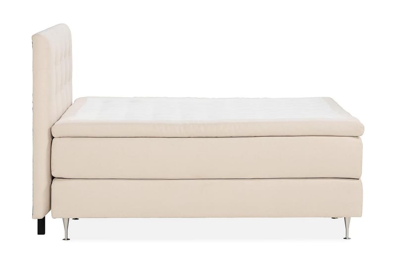 Oslo Lyx Komplett Sengpakke Boucle Knappegavl 160x200 cm - Beige - Møbler - Senger - Kontinentalsenger