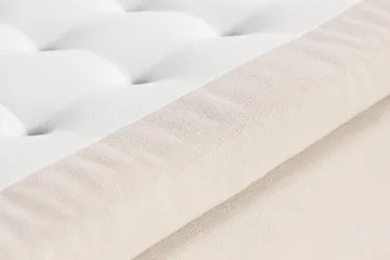 Oslo Lyx Komplett Sengpakke Boucle Knappegavl 160x200 cm - Beige - Møbler - Senger - Kontinentalsenger