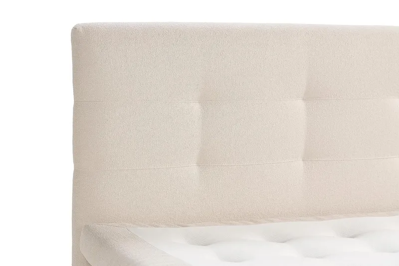 Oslo Lyx Komplett Sengpakke Boucle Knappegavl 160x200 cm - Beige - Møbler - Senger - Kontinentalsenger