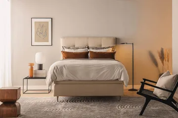 Oslo Lyx Kontinentalseng Boucle 140x200 - Beige - Møbler - Senger - Kontinentalsenger