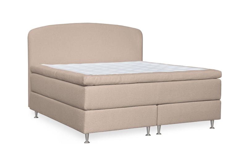 Oslo Lyx Sengpakke Kontinentalseng 160x200 cm Curved Sengegavl, Beige