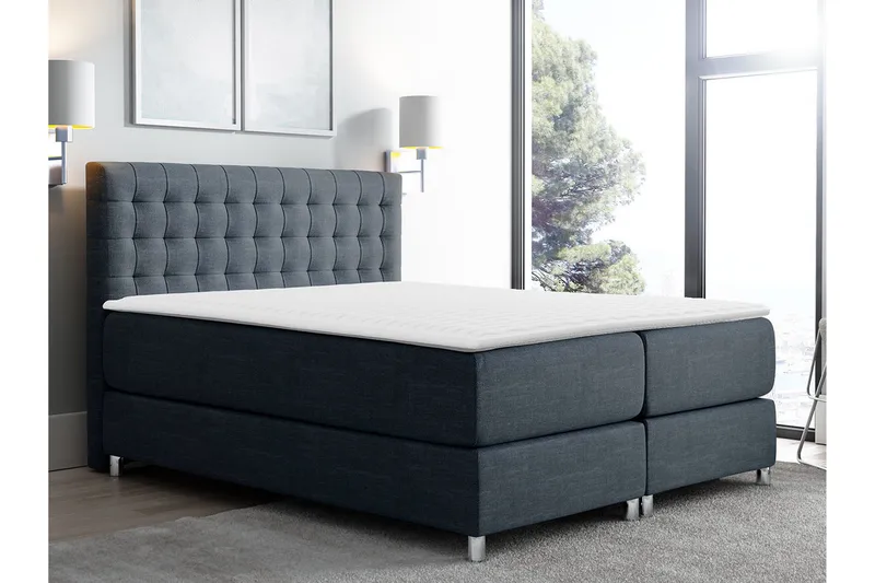 Plevoll Kontinentalseng 140x200 - Mørkegrå - Møbler - Senger - Kontinentalsenger