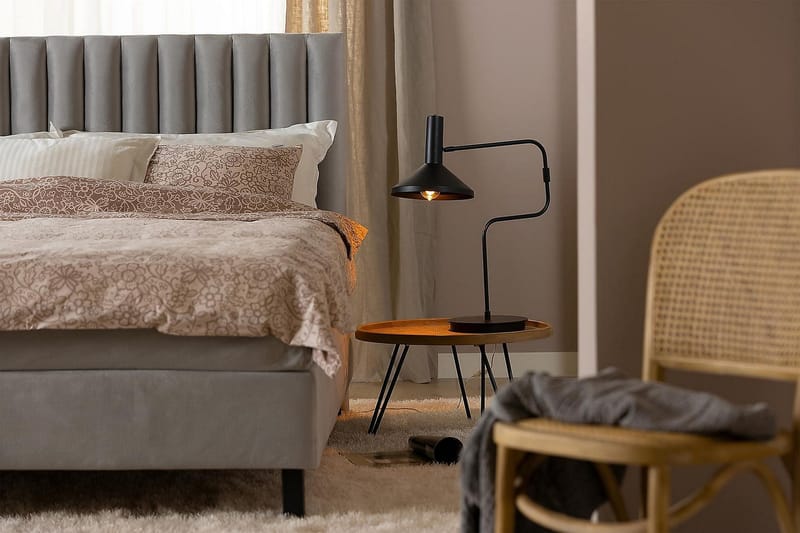 Princess Kontinentalseng 140x200 cm - Lysgrå/Fløyel - Møbler - Senger - Kontinentalsenger