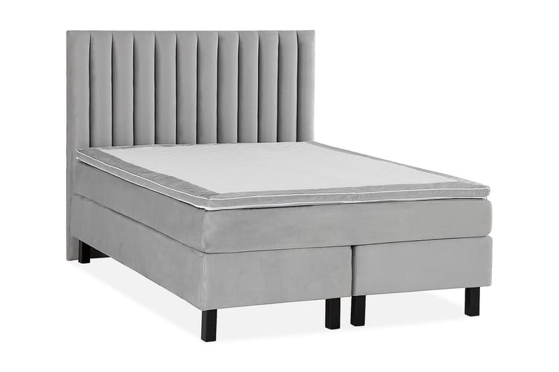 Princess Kontinentalseng 140x200 cm - Lysgrå/Fløyel - Møbler - Senger - Kontinentalsenger