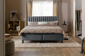 Princess Kontinentalseng 140x200cm - Mørkegrå/Fløyel - Møbler - Senger - Kontinentalsenger