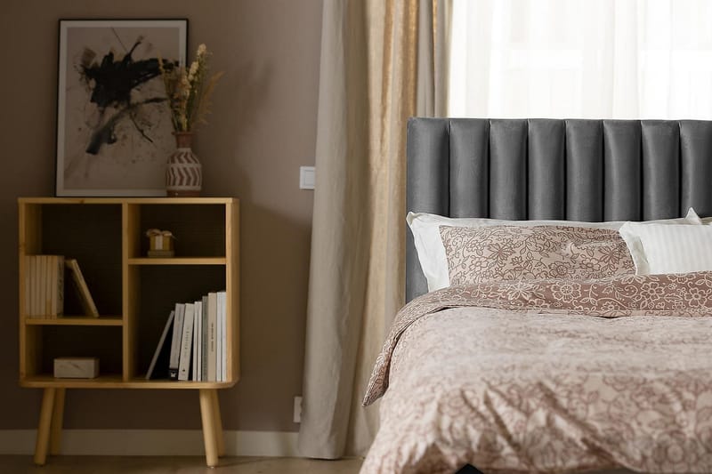 Princess Kontinentalseng 140x200cm - Mørkegrå/Fløyel - Møbler - Senger - Kontinentalsenger