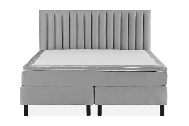 Princess Kontinentalseng 180x200cm, Lysegrå/Fløyel