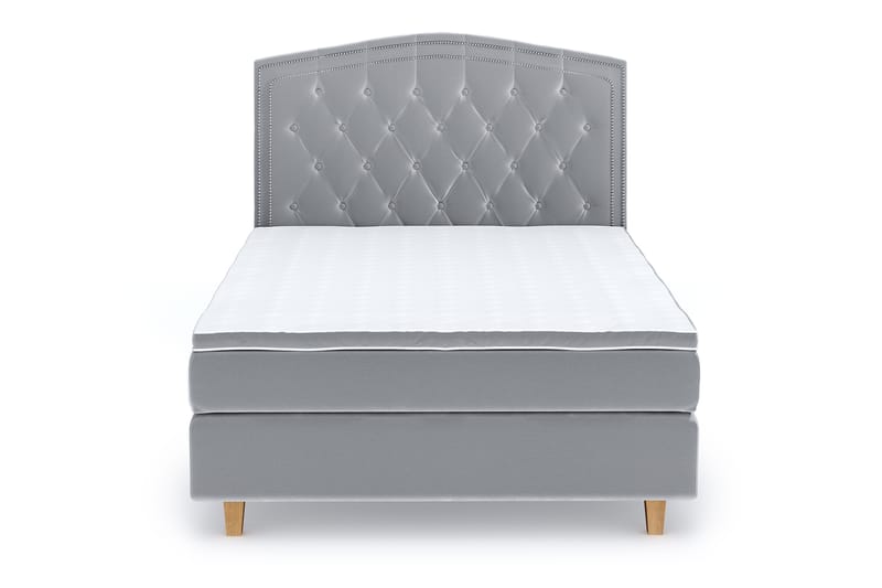 Romance Luxury Velvet Sengepakke 120x200 - Lysegrå - Komplett sengepakke - Kontinentalsenger