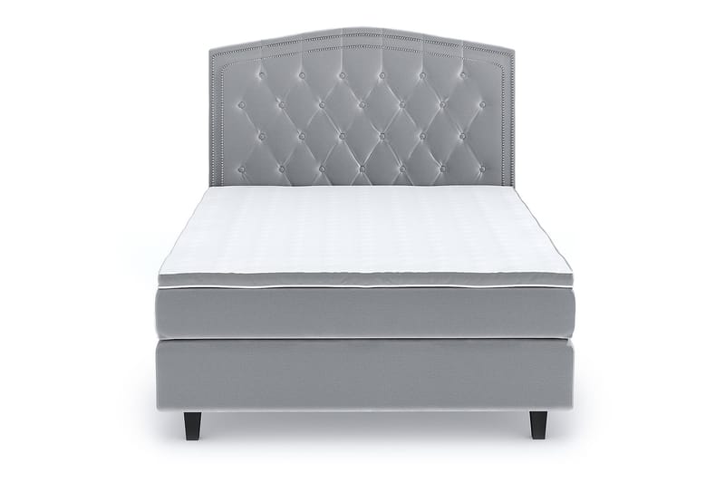 Romance Luxury Velvet Sengepakke 140x200 - Lysegrå - Komplett sengepakke - Kontinentalsenger