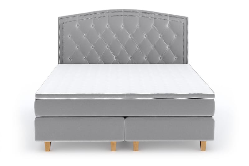 Romance Luxury Velvet Sengepakke 160x200 - Lysegrå - Komplett sengepakke - Kontinentalsenger - Dobbeltsenger