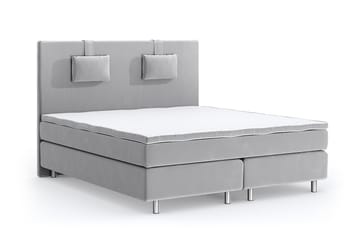 Romance Luxury Velvet Sengepakke 210x210 - Lysegrå - Møbler - Senger - Kontinentalsenger